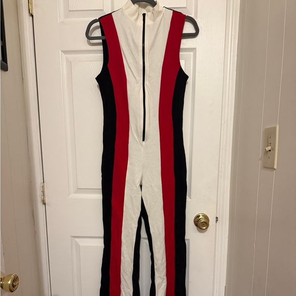 Fashion Nova Pants - Fashion Nova Tri-Color Striped Jumpsuit